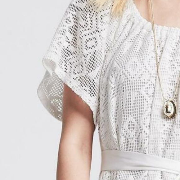 Banana Republic White July Lace Dress $130 Medium - Picture 6 of 6